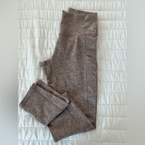 Aerie Chill Play Move Heathered Tan Leggings with Pockets Size M LONG